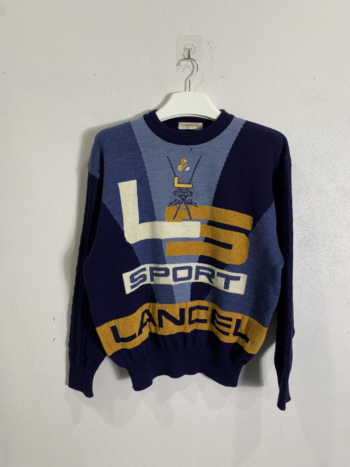 Vintage 80’s Lancel Paris Sport Knitted Pull Over Sweatshirt
