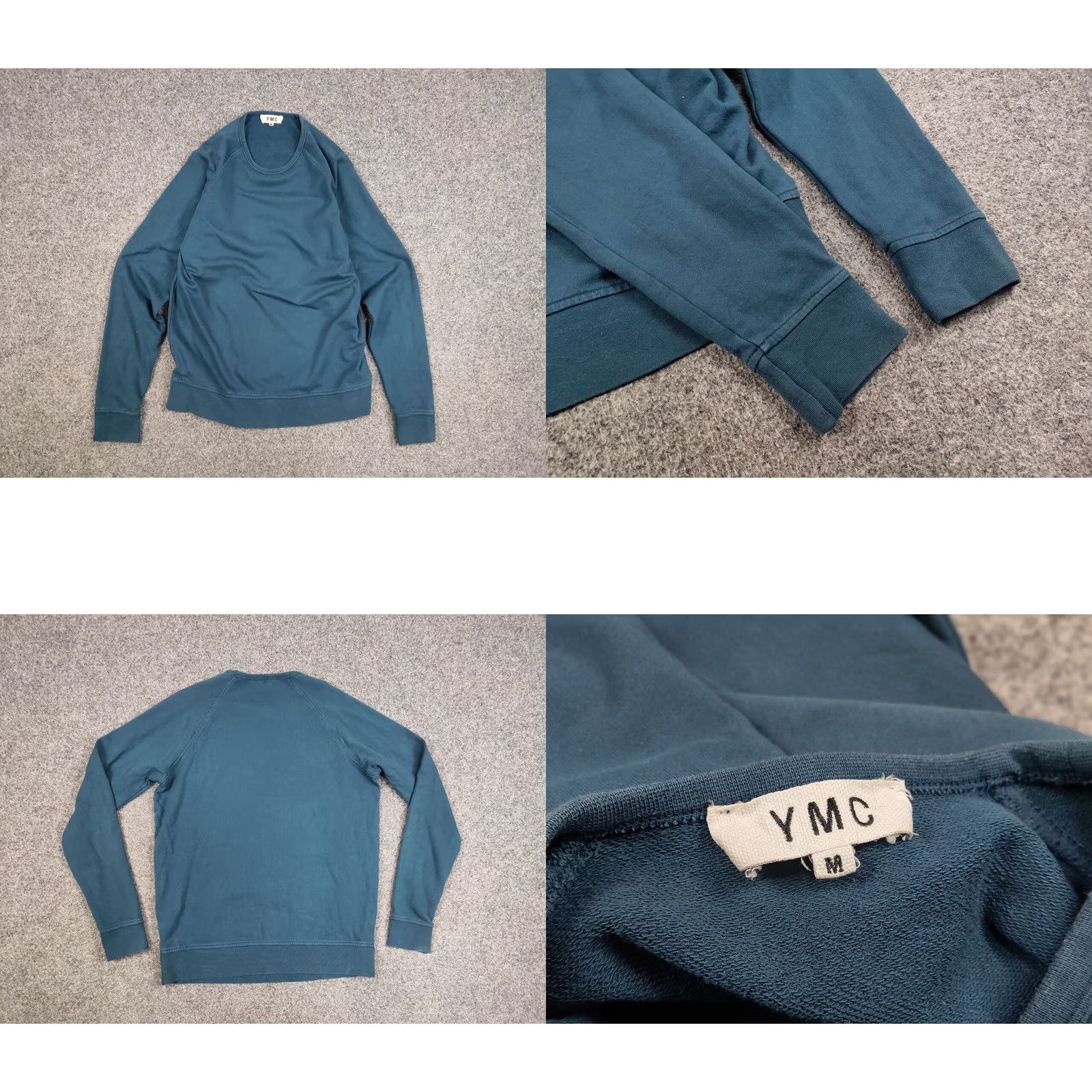 YMC YMC You Must Create Designer Classic Crew Chek Sweatshirt Shirt Men M Blue Cotton Canvas Crew Neck Pullover Designer 90s or Size US M / EU 48-50 / 2 - 9 Thumbnail