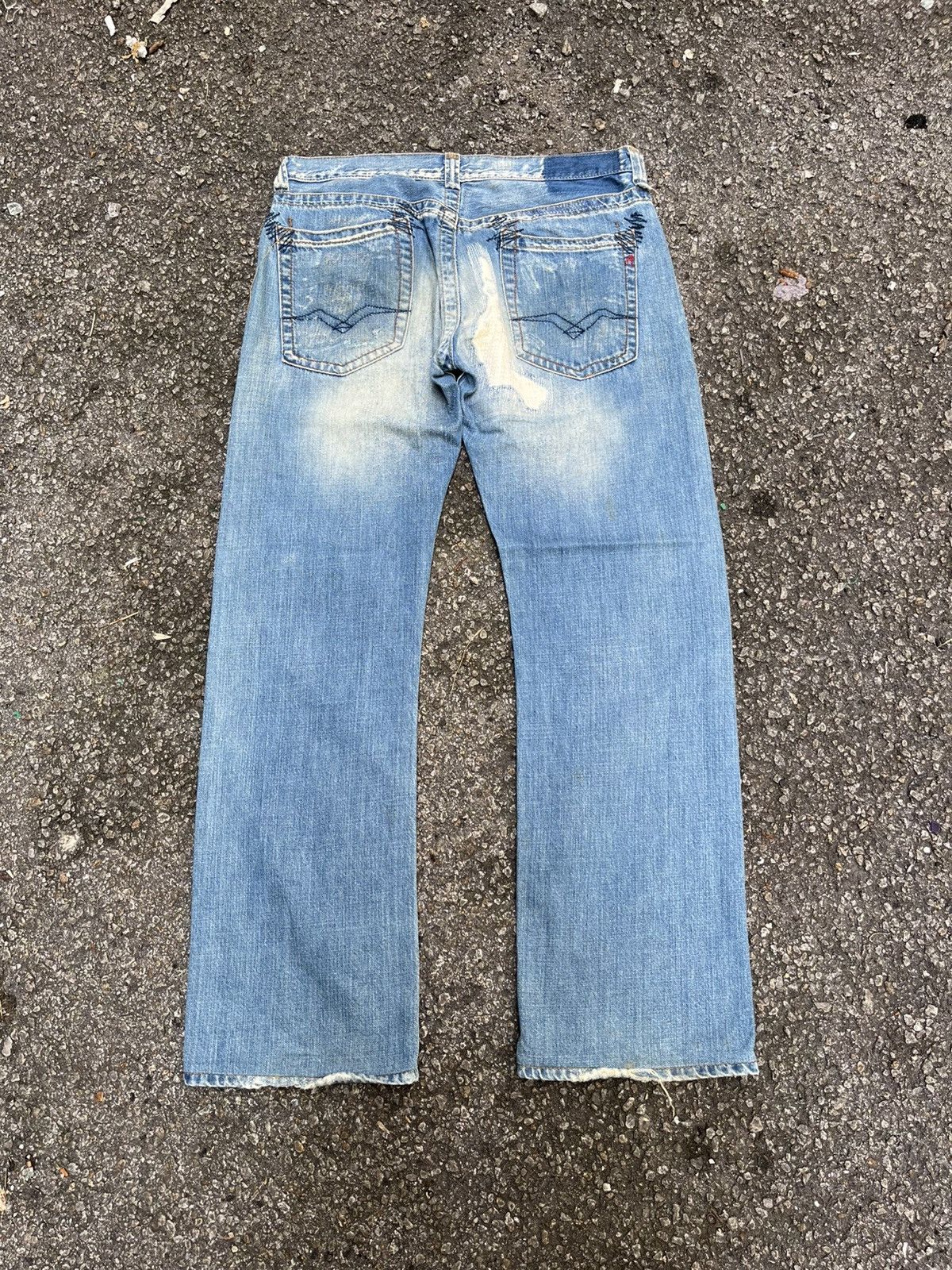 Replay Vintage Replay Distressed Jeans Fly Button Denim Faded Blue Size US 32 / EU 48 - 14 Thumbnail