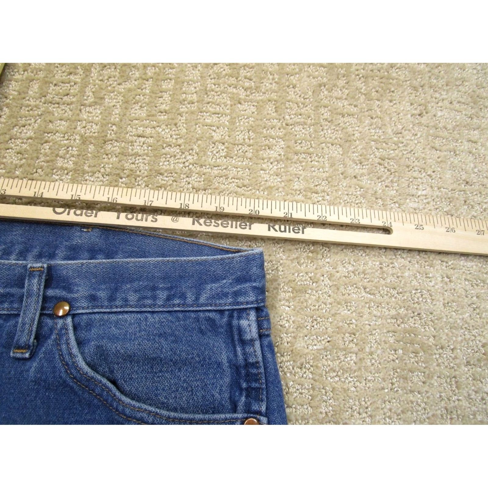 Wrangler Wrangler Jeans Mens 42x32 Light Wash Original Fit Cowboy Cut Denim 5-Pocket Logo Jeans Cowboy Cut Regular Fit Blue Pants Size US 42 / EU 58 - 5 Thumbnail