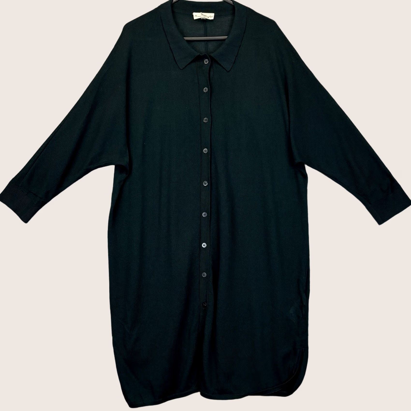 Vintage VINTAGE? No — Phase Eight knitted jumper dress 12 dark green 3/4 sleeve button up Women’s Size XL / US 12-14 / IT 48-50 - 1 Thumbnail