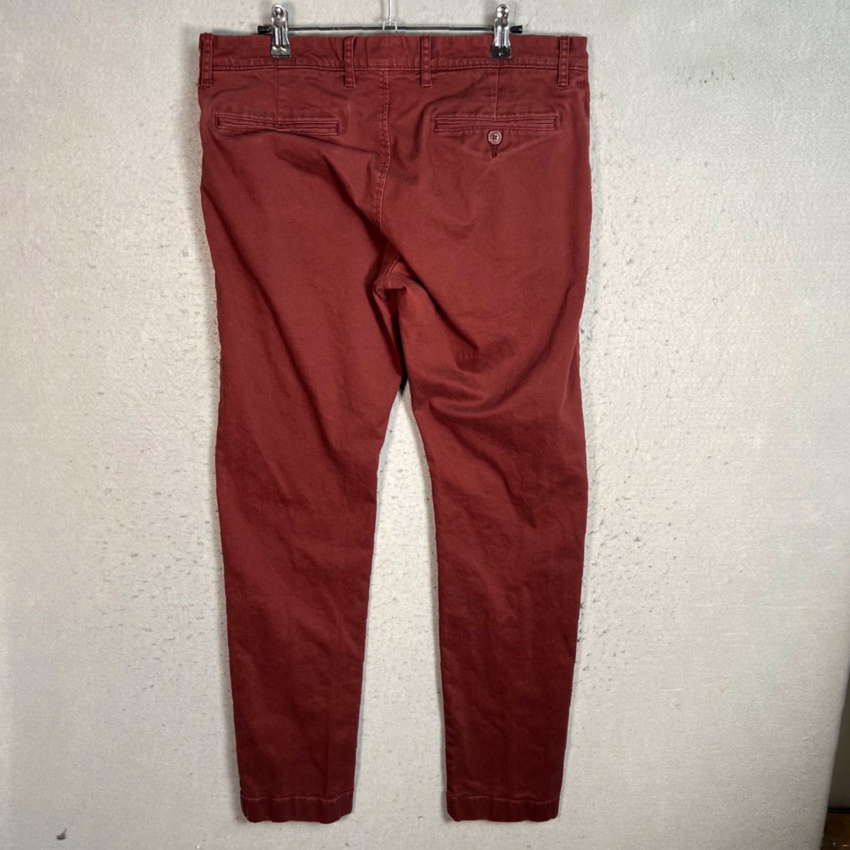 J.Crew J.CREW 484 Mens Slim Chino Pant 33 x 32 Red Cotton Blend Elastane Slim Fit Casual Size US 33 - 2 Thumbnail
