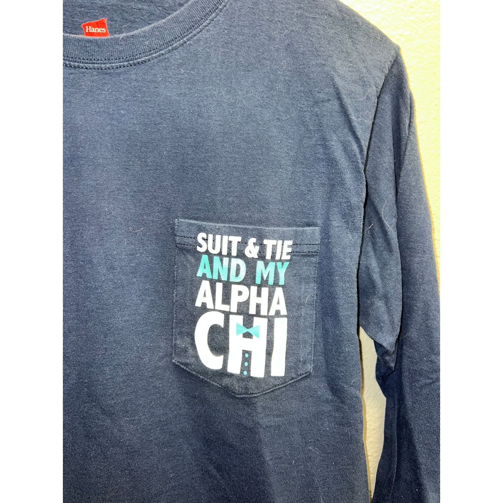 Hanes Alpha Chi Omege Shirt Long Sleeve 2013 Fall Formal Suit Tie Size US S / EU 44-46 / 1 - 3 Thumbnail