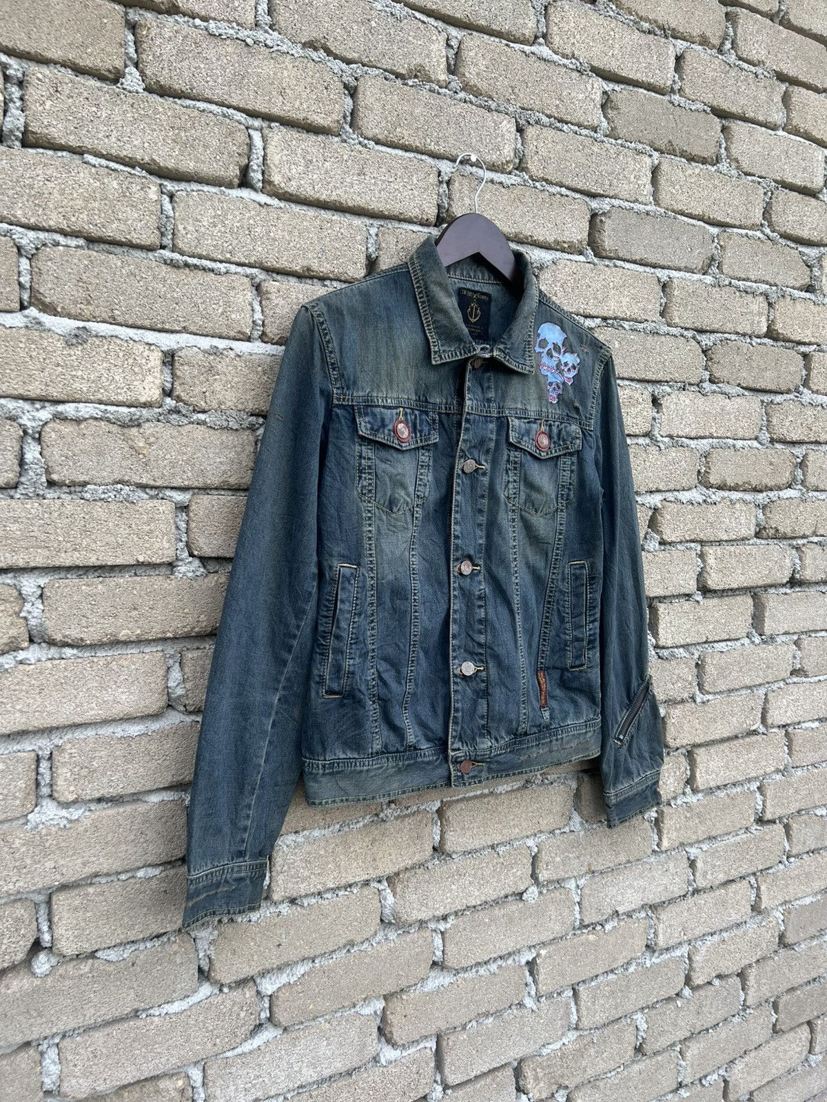 291295=Homme 291295 Homme Skull Denim Jacket Size US S / EU 44-46 / 1 - 4 Thumbnail