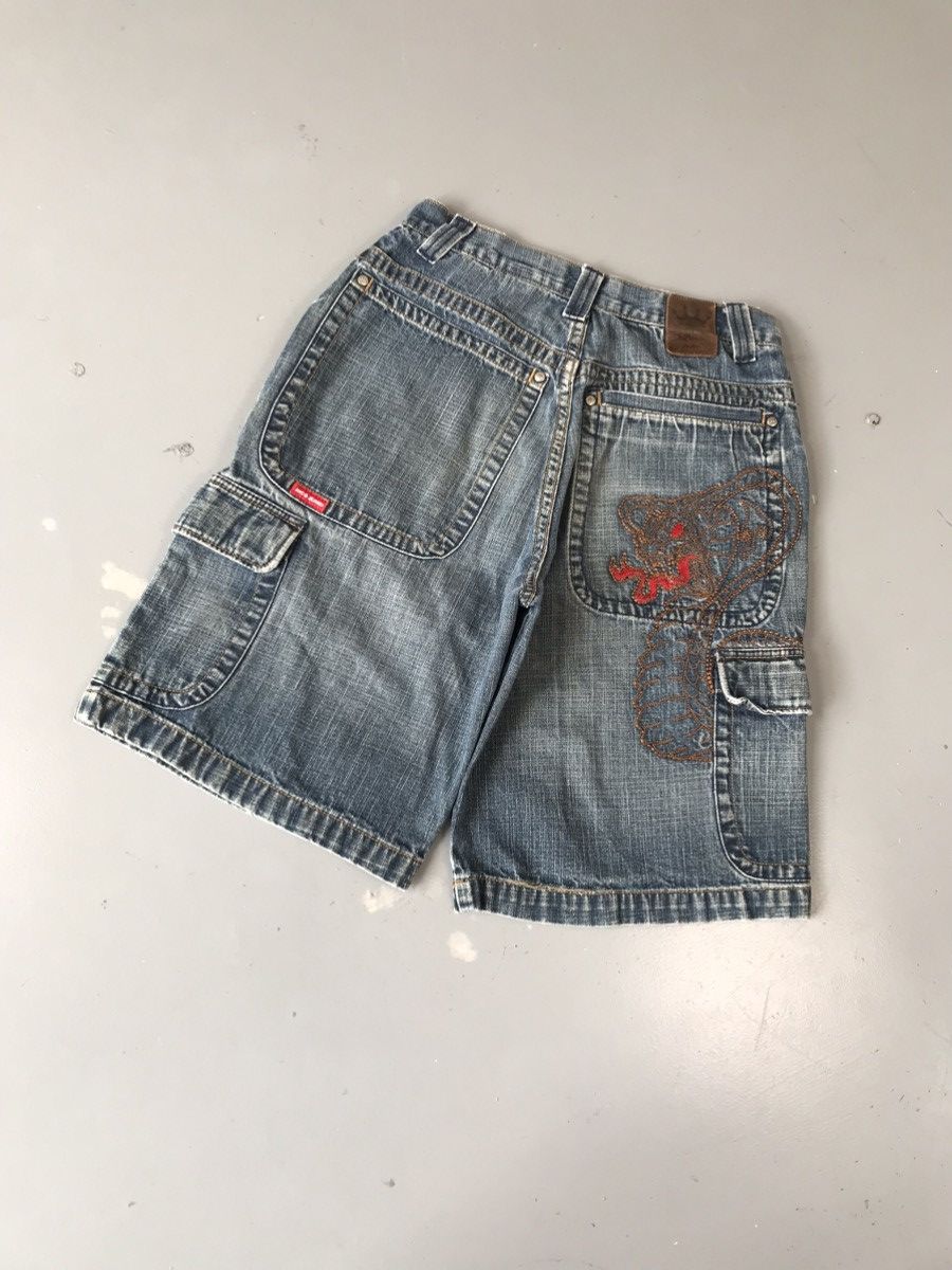 JNCO × Southpole × Vintage Crazy vintage Jnco snake 🐍 embroidered denim jort Size US 28 / EU 44 - 2 Thumbnail