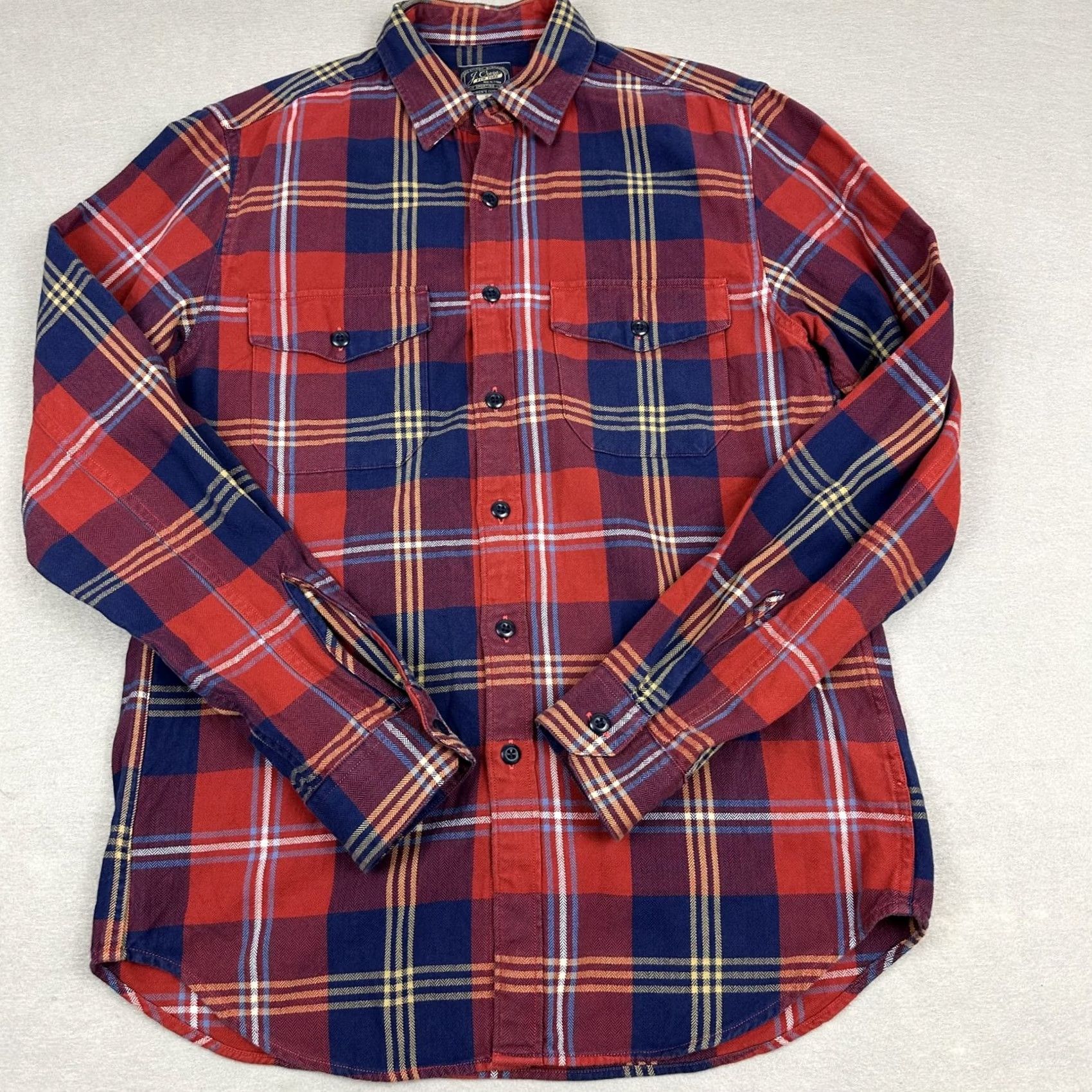 J.Crew J. Crew Shirt Men Small Red Blue Plaid Button Up Flap Pockets S Size US S / EU 44-46 / 1 - 2 Thumbnail