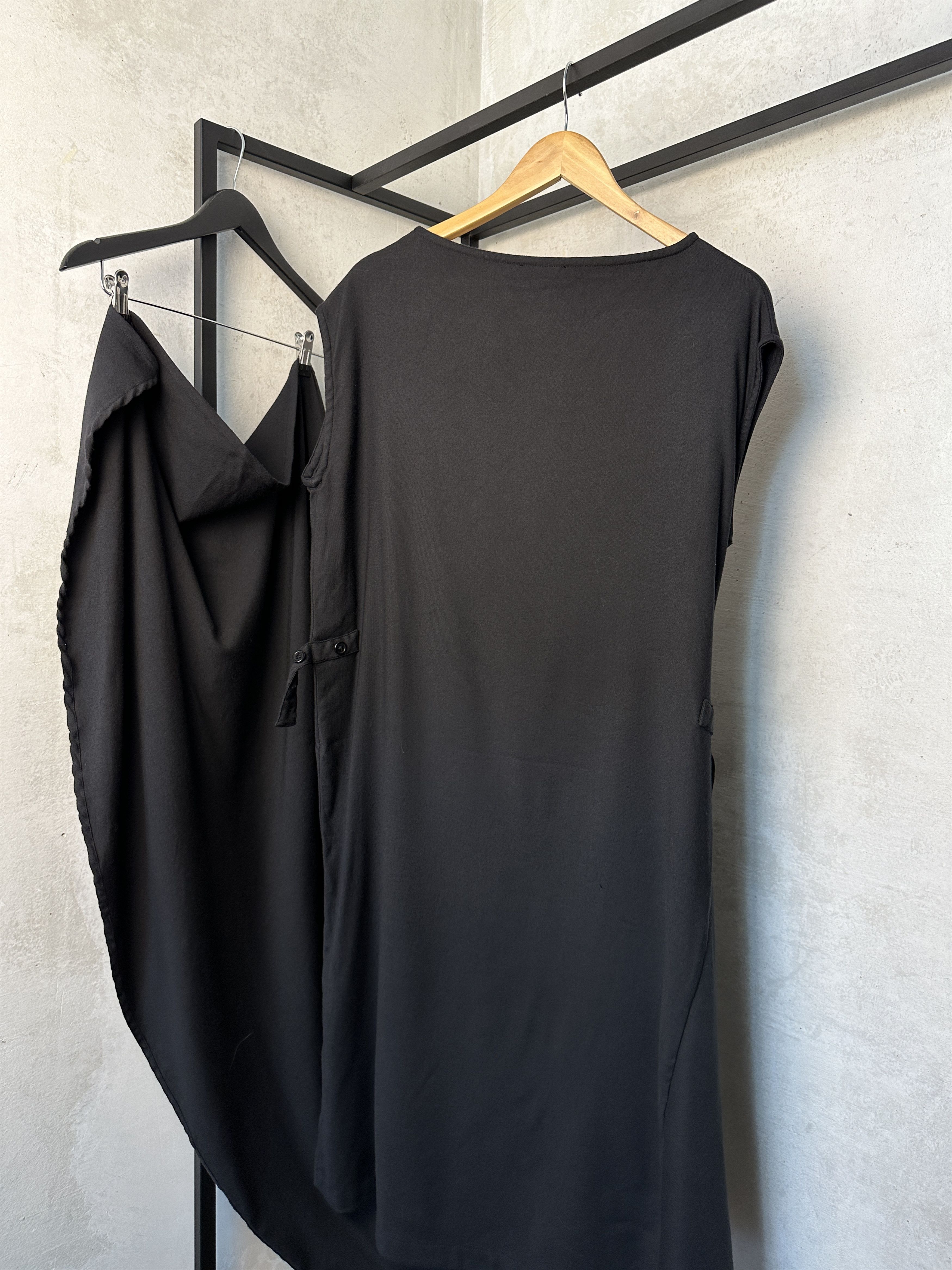 Ann Demeulemeester ANN DEMEULEMEESTER Angelika Draped Black Dress Size M / US 6-8 / IT 42-44 - 4 Thumbnail