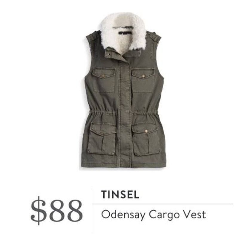 Other Tinsel Odensay Cargo Vest - Stitch Fix Sherpa Lined 4 Pocket Size S / US 4 / IT 40 - 2 Thumbnail