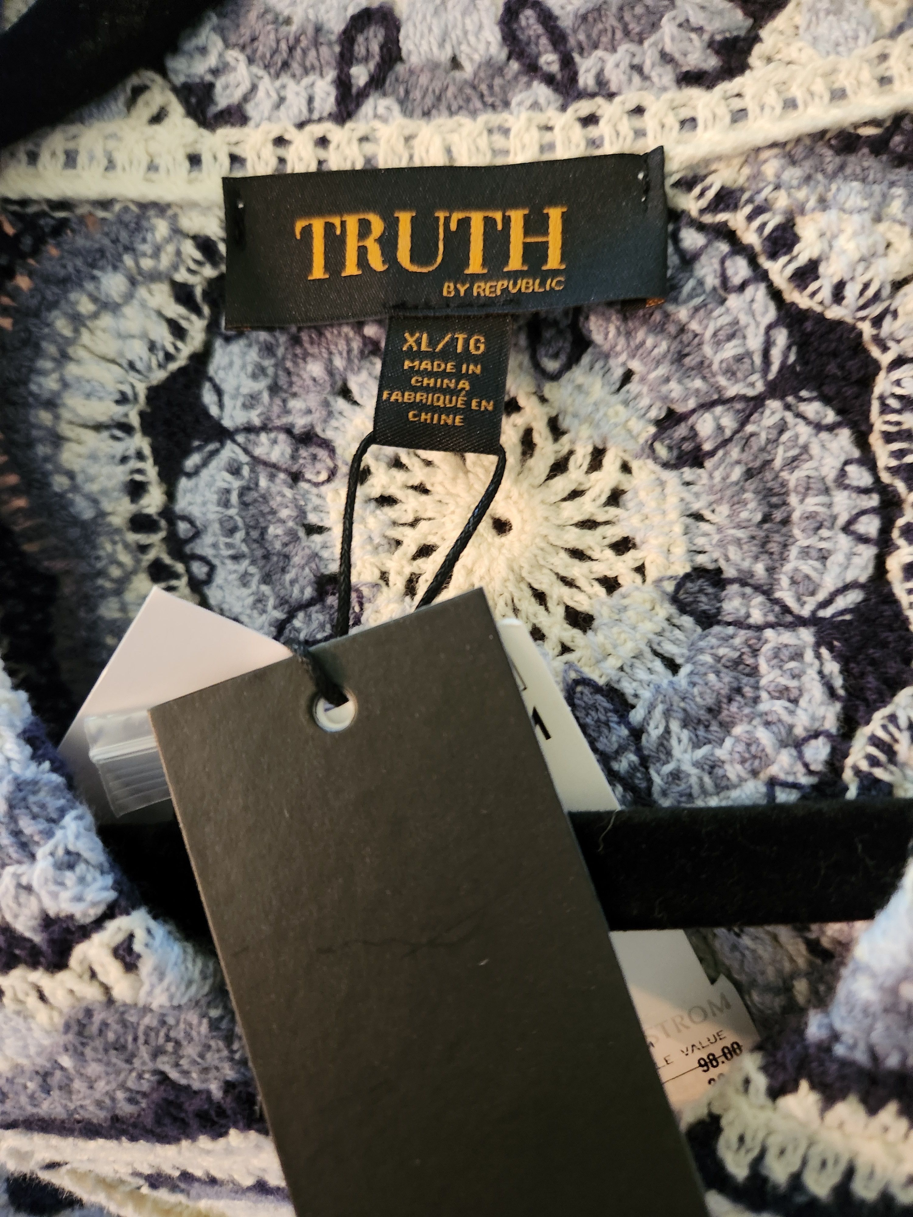 Other NWT Truth Crochet Cotton Blend Blue & White SS Shirt Size US XL / EU 56 / 4 - 3 Thumbnail