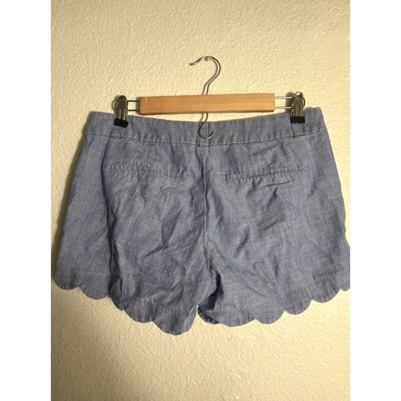J.Crew J Crew Shorts Women Size 4 Denim Blue Chambray Cotton 30x3.5 Size 28" / US 6 / IT 42 - 4 Thumbnail