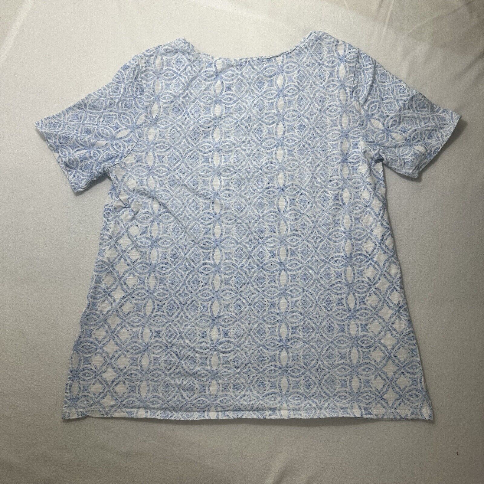 Chicos Chico’s Medium Short Sleeve T Shirt V Neck Top Light Blue Size M / US 6-8 / IT 42-44 - 12 Thumbnail