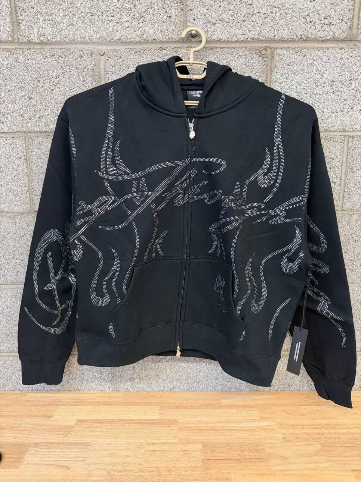 Civil Regime Civil Regime Rhinestone Flame Zip Hoodie XL Black Streetwear Size US XL / EU 56 / 4 - 1 Thumbnail