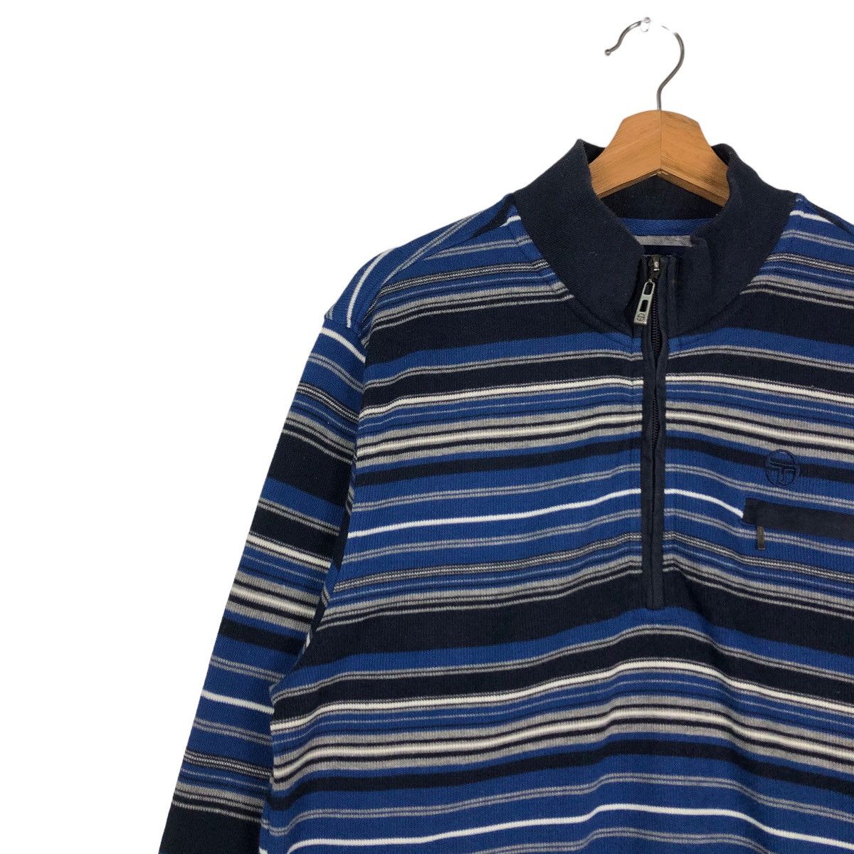 Japanese Brand 🔥Vintage Sergio Tacchini Anorak Long Sleeve Striped Collar Size US L / EU 52-54 / 3 - 7 Thumbnail