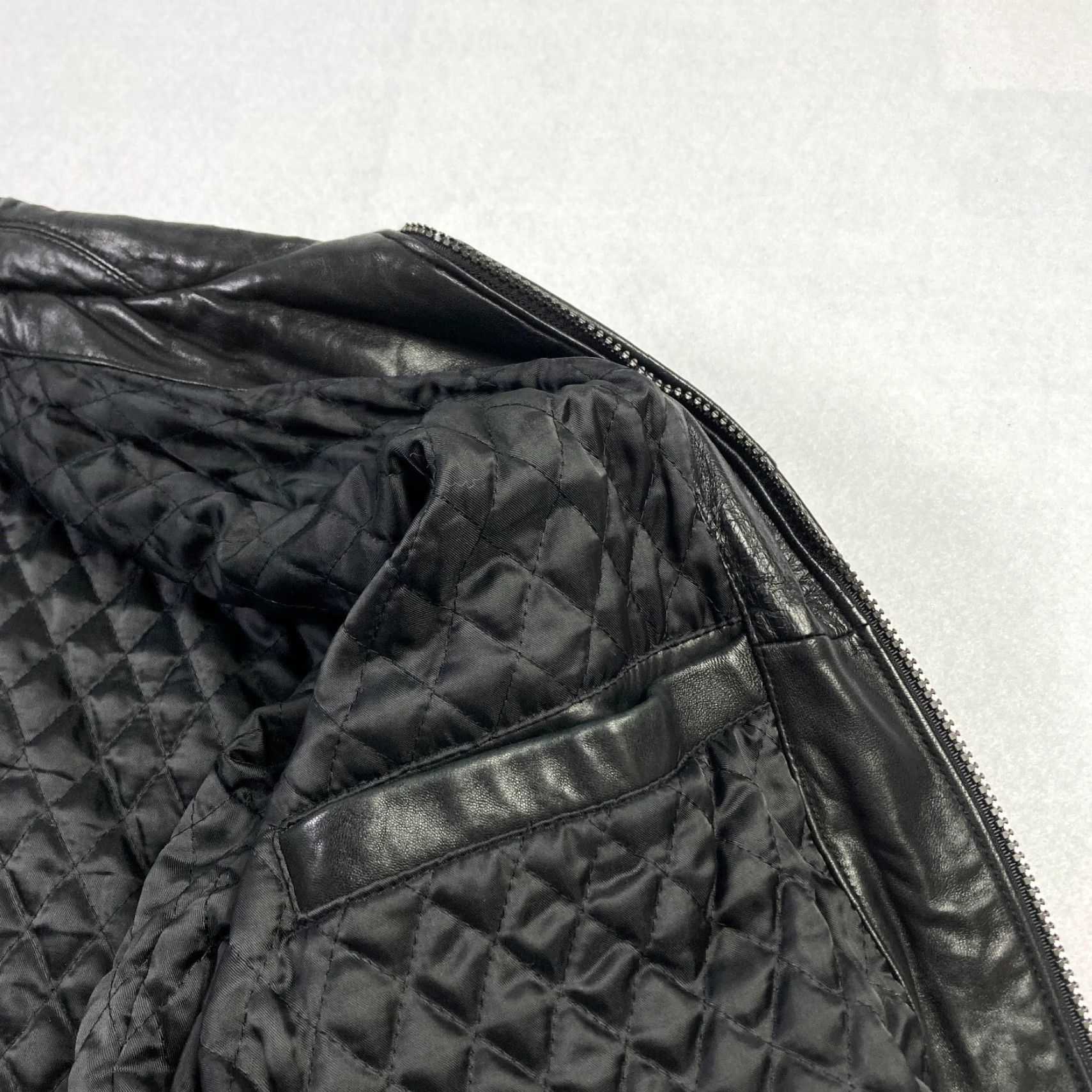 Liz Claiborne Claiborne Leather Jacket Mens XL Quilted Adjustable Waist Biker Size US XL / EU 56 / 4 - 7 Thumbnail