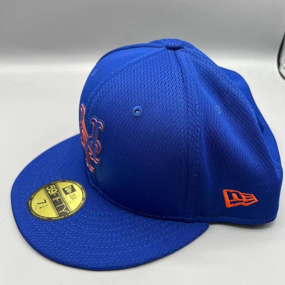 New Era New York Mets Hat Men 7 1/4 Blue Fitted Cap New Size ONE SIZE - 2 Thumbnail