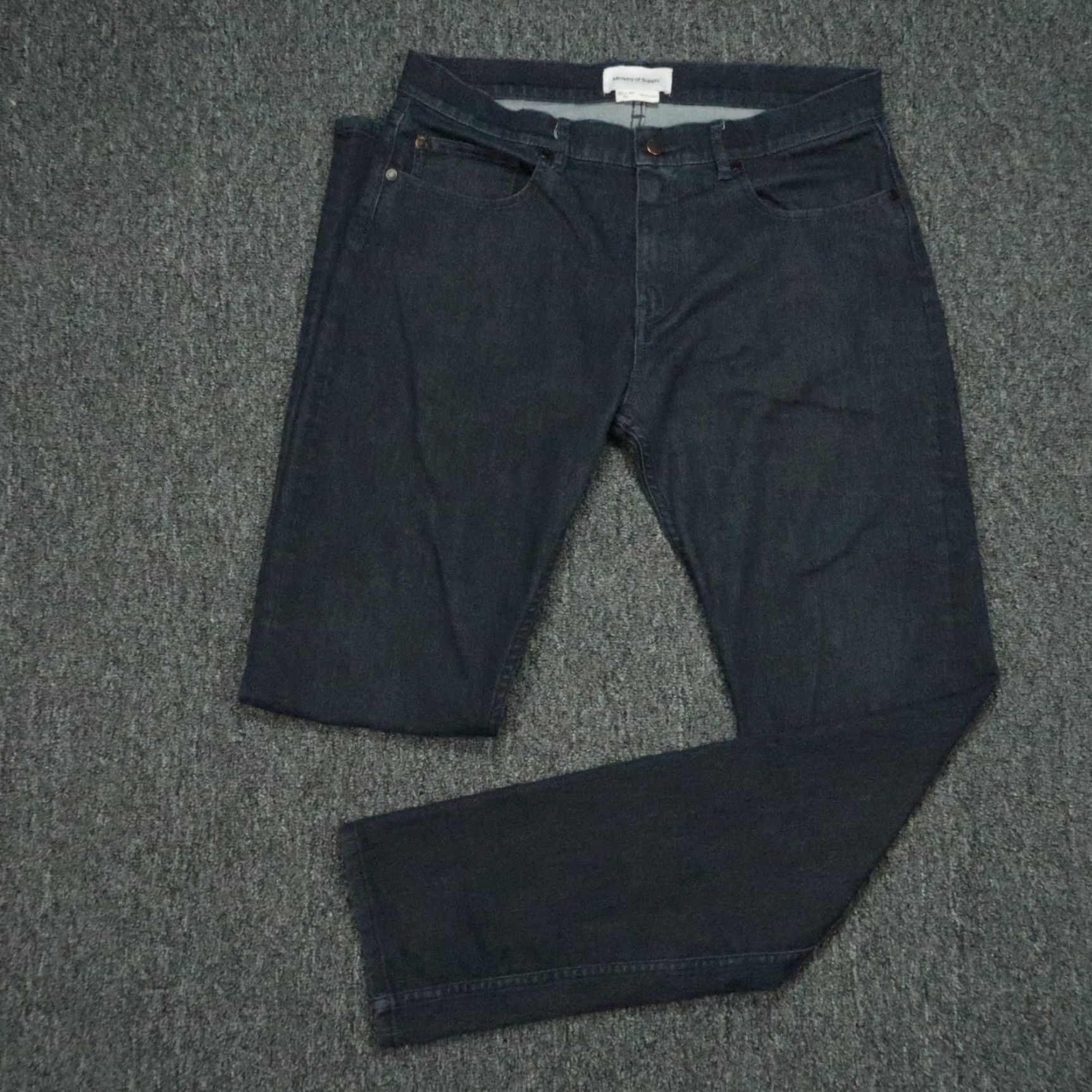 Vintage Ministry Of Supply Jeans Mens 32x34 Blue Straight 5 Pocket Dark Wash Denim Casual Mens Jeans Size US 32 / EU 48 - 2 Thumbnail