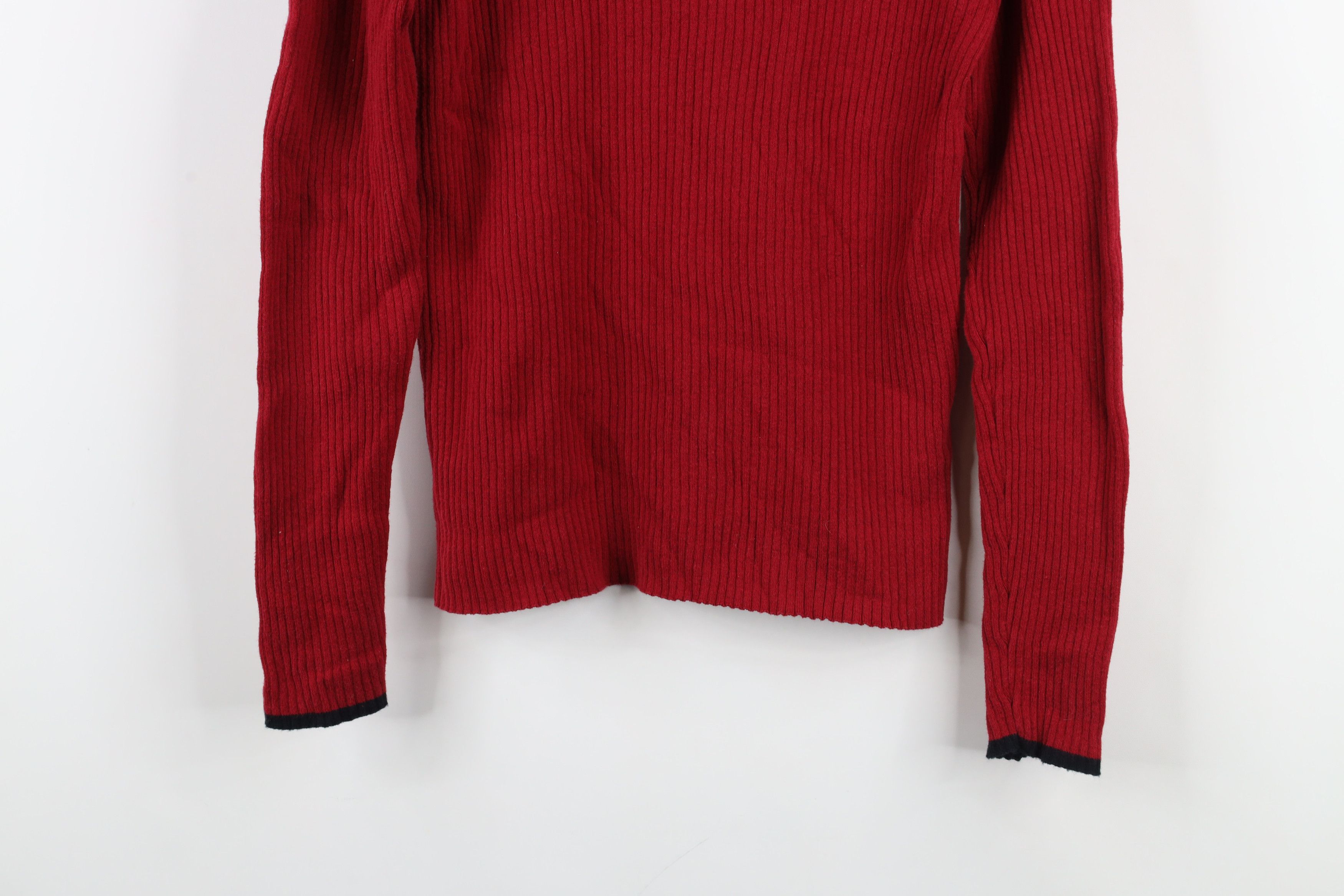 Ralph Lauren × Vintage Vintage 90s Ralph Lauren Ribbed Knit Turtleneck Sweater Red Size S / US 4 / IT 40 - 3 Thumbnail