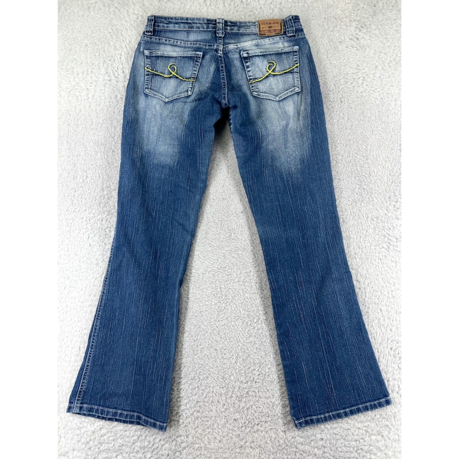 Denime Richcow Jeans Womens Bootcut 7 Blue Denim Mid Rise 5-Pocket Stretch Inseam 29in Size 28" / US 6 / IT 42 - 2 Thumbnail