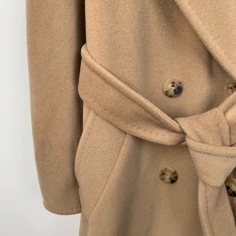 Max Mara Max Mara 101801 Collection Brown Sheepwool Lapel Double Br Size XXS / US 00 / IT 34 - 4 Thumbnail