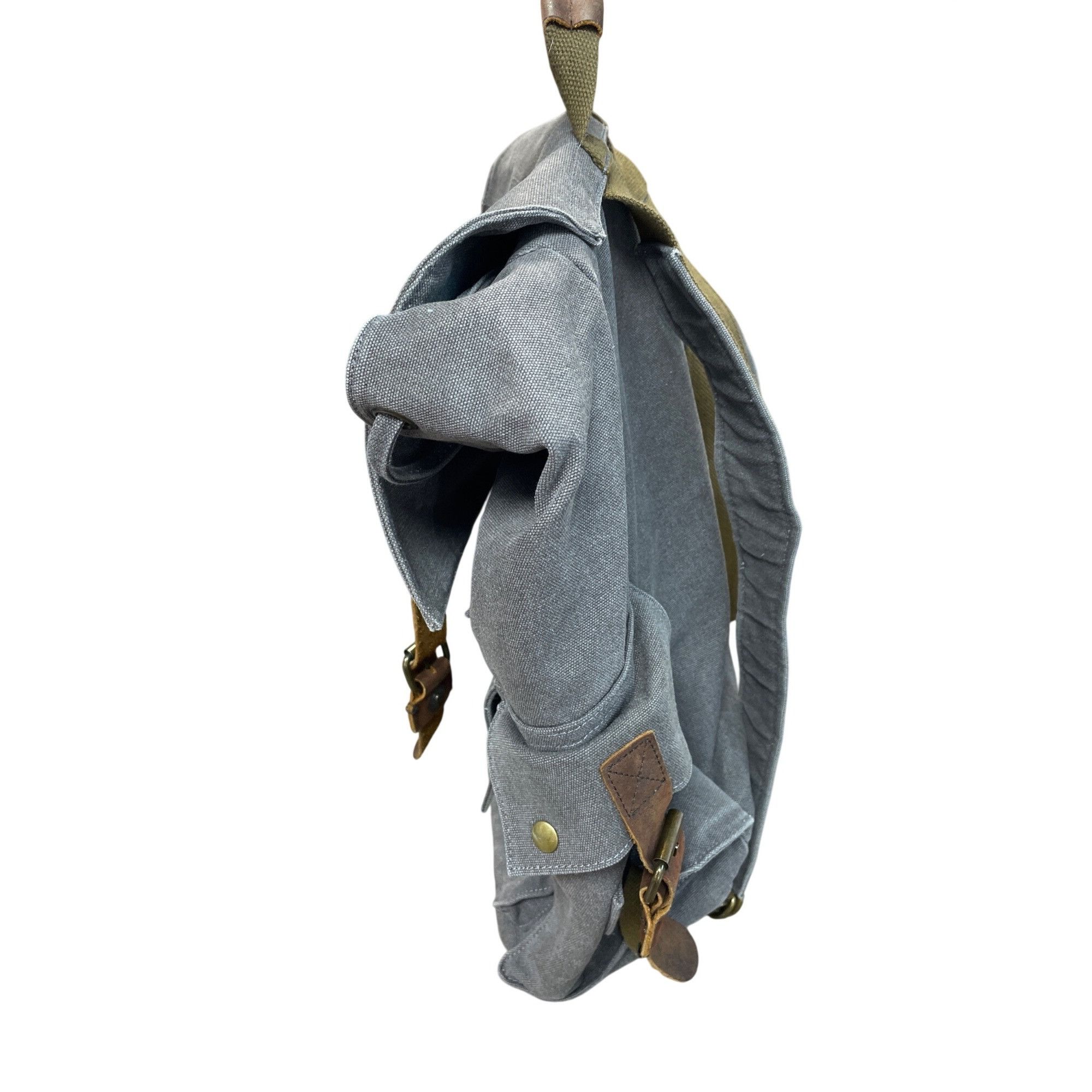 Other Kattee mens gray brown fabric leather heavy duty hiking back Size ONE SIZE - 6 Thumbnail
