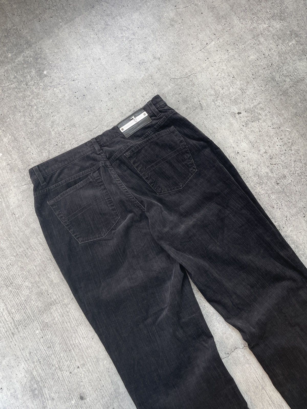Trussardi × Vintage Trussardi Jens High Waist Straight Fit Black Jeans corduroy Size US 33 - 2 Thumbnail