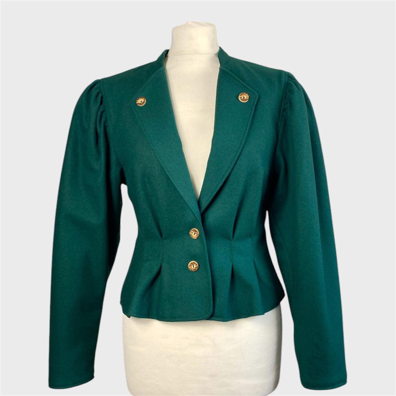 Other Vintage Green Wool Blazer Size S Defined Waist Jacket Size S / US 4 / IT 40 - 8 Thumbnail