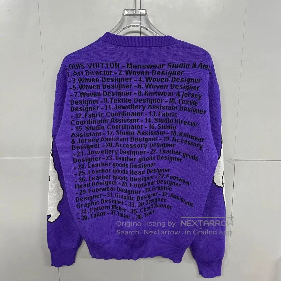 Louis Vuitton louis vuitton purple knit sweater with figures. Size US M / EU 48-50 / 2 - 4 Thumbnail