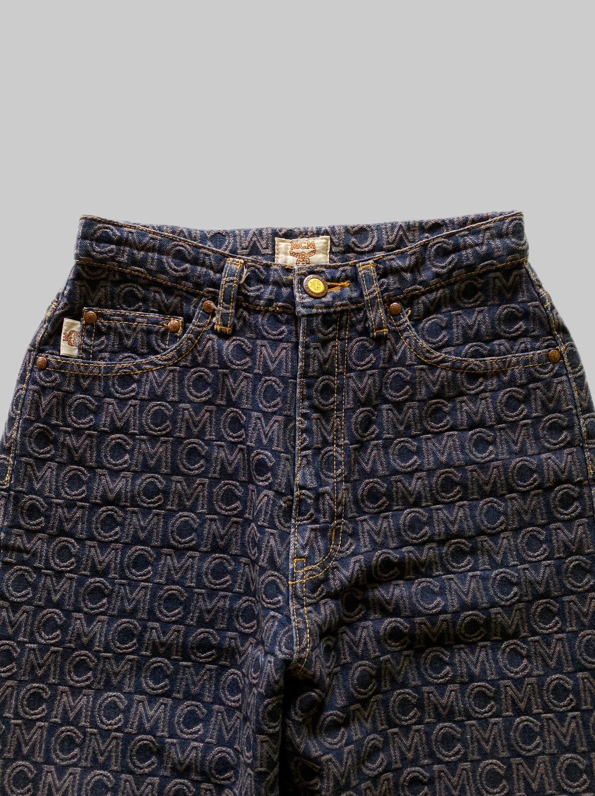 MCM × Vintage Vintage 90s Monogram MCM Jeans Size 24" / US 00 / IT 34 - 2 Thumbnail