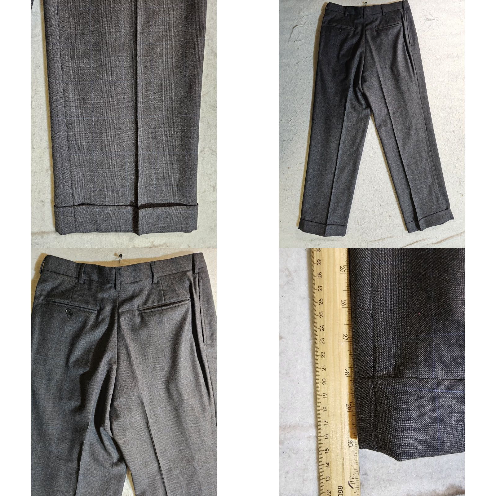 Jos. A. Bank Jos A Bank Signature Collection 2pc Suit 100% Wool Size 43R 32x30 Grey/Blue Pin Mens Size 46R - 10 Thumbnail
