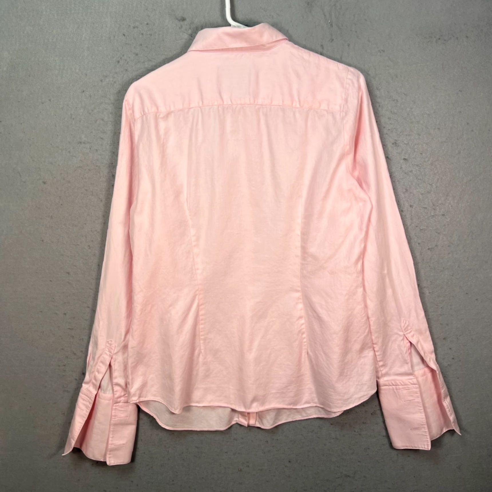 Pinko Hawes & Curtis Womens 14 Pink Fitted Button-Up Shirt 100% Cotton Long Sleeve Shirt Adult Womens 14 Pink Cotton 100% Button-Up Womens Size XL / US 12-14 / IT 48-50 - 2 Thumbnail