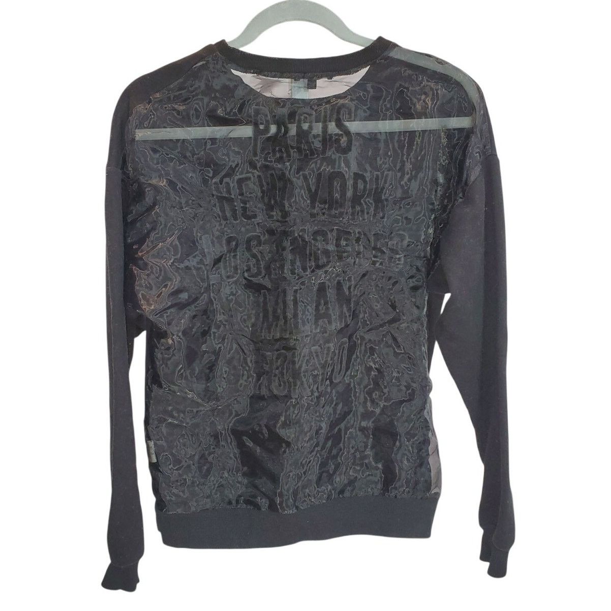 Fashion Nova Fashion Nova Black Long Sleeve Sweater Mesh Back Graphic XL Size XL / US 12-14 / IT 48-50 - 3 Thumbnail