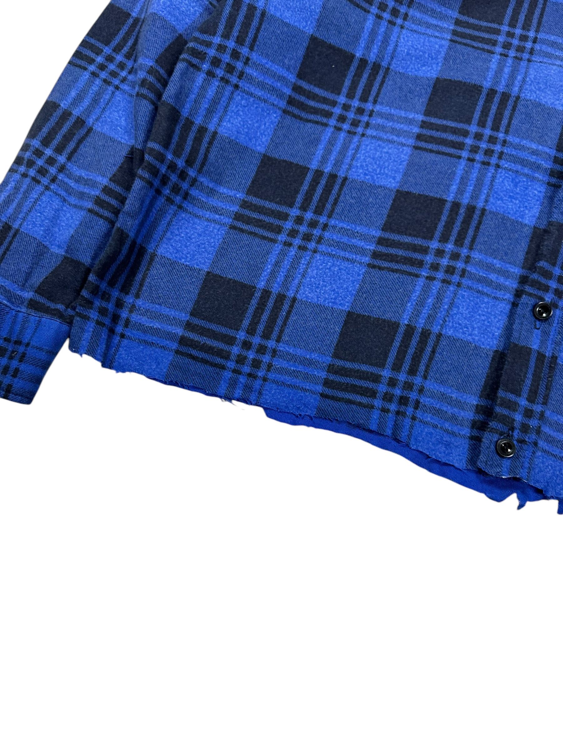 Japanese Brand × Vintage Vintage y2k Blue Flannel Cropped Button Up Shirt Size US L / EU 52-54 / 3 - 3 Thumbnail