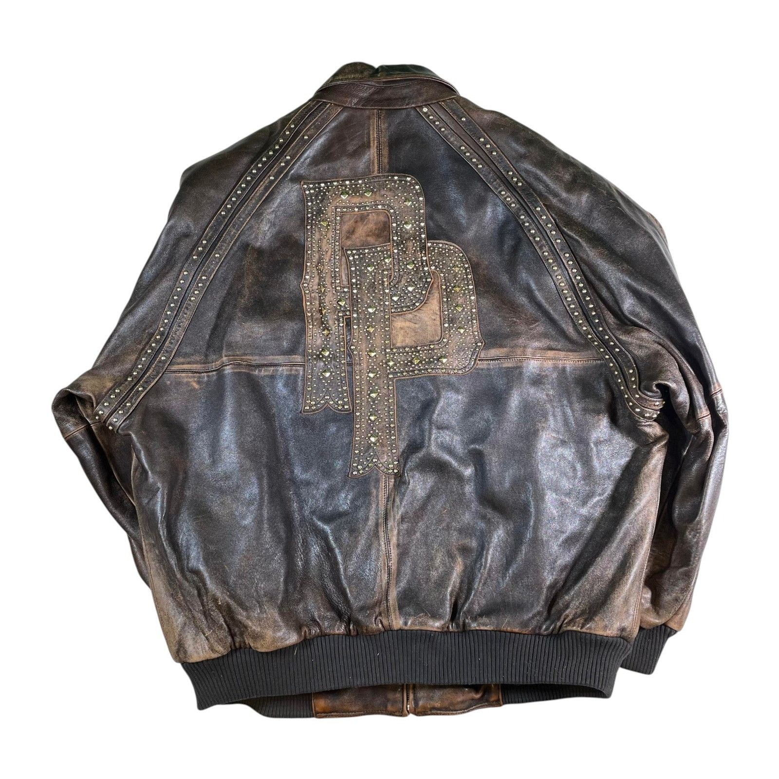 Pelle Pelle Pelle Pelle 1978 Studded Brown Varsity Jacket Size US XXL / EU 58 / 5 - 2 Thumbnail