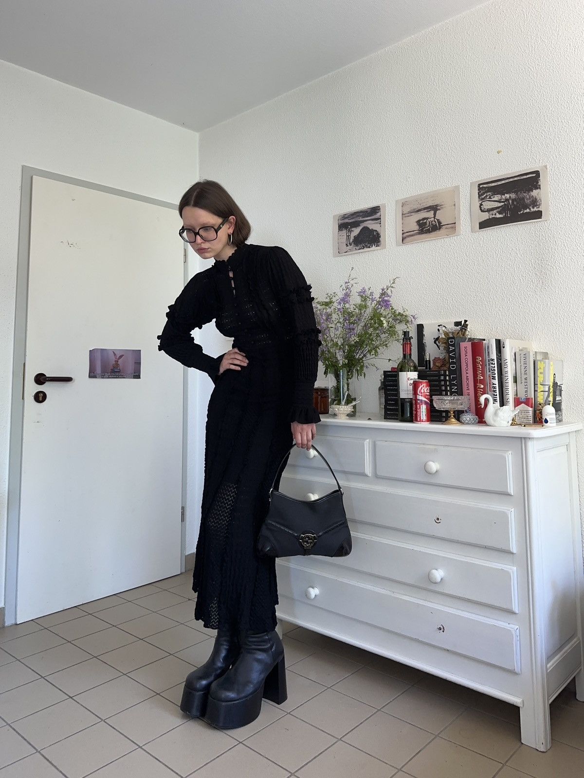 Designer × Sandro sandro black pointelle dress Size XS / US 0-2 / IT 36-38 - 2 Thumbnail
