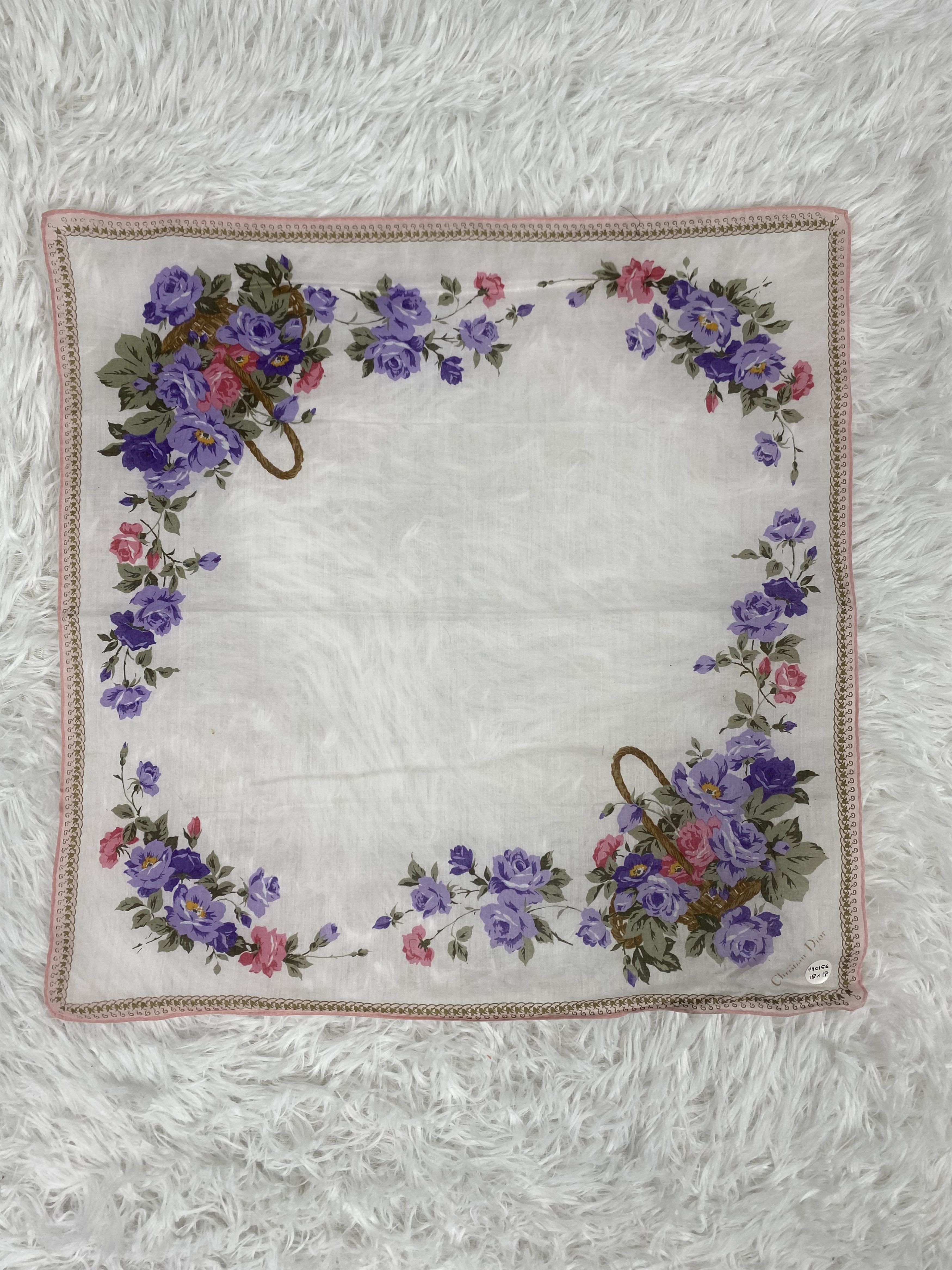 Vintage Vintage Christian Dior Handkerchief PH0156 Size ONE SIZE - 3 Thumbnail