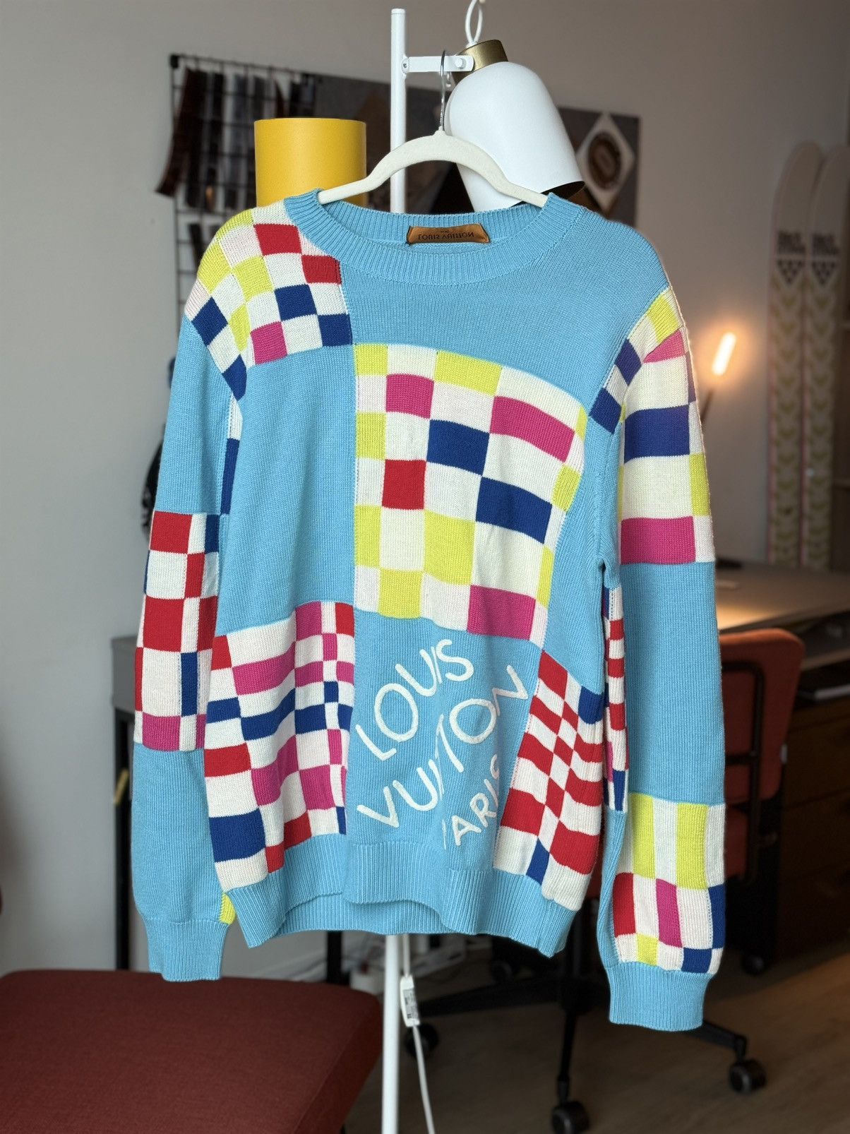 Louis Vuitton Louis Vuitton Aqua Checkered Sweater-zp in a good condition. Size US L / EU 52-54 / 3 - 1 Thumbnail