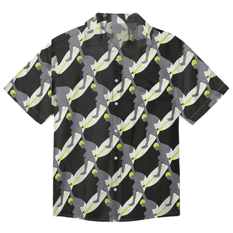 The Unbranded Brand × Vintage Black Grey Printed Bowling Shirt Size US M / EU 48-50 / 2 - 1 Thumbnail