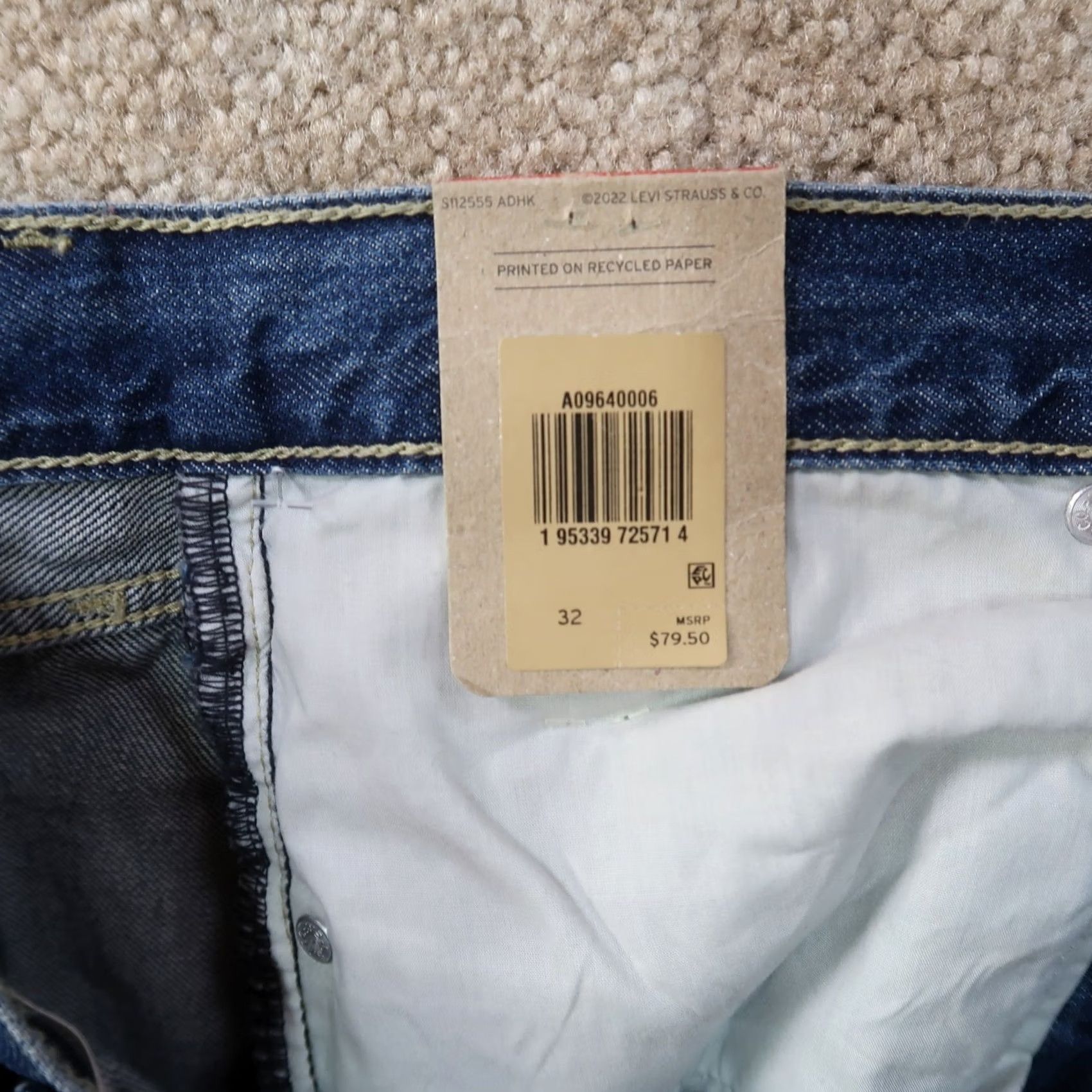 Levi's Levi's Low Pro Straight Jeans Women's 32 Blue Distressed Denim NEW Size 24" / US 00 / IT 34 - 6 Thumbnail