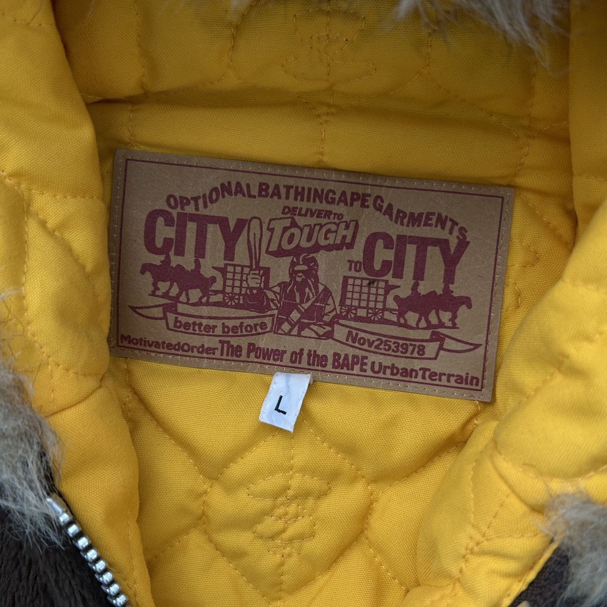 Bape 1990s OG A Bathing Ape QuiltedLined Eskimo Fur Hooded Jacket Size US L / EU 52-54 / 3 - 9 Thumbnail