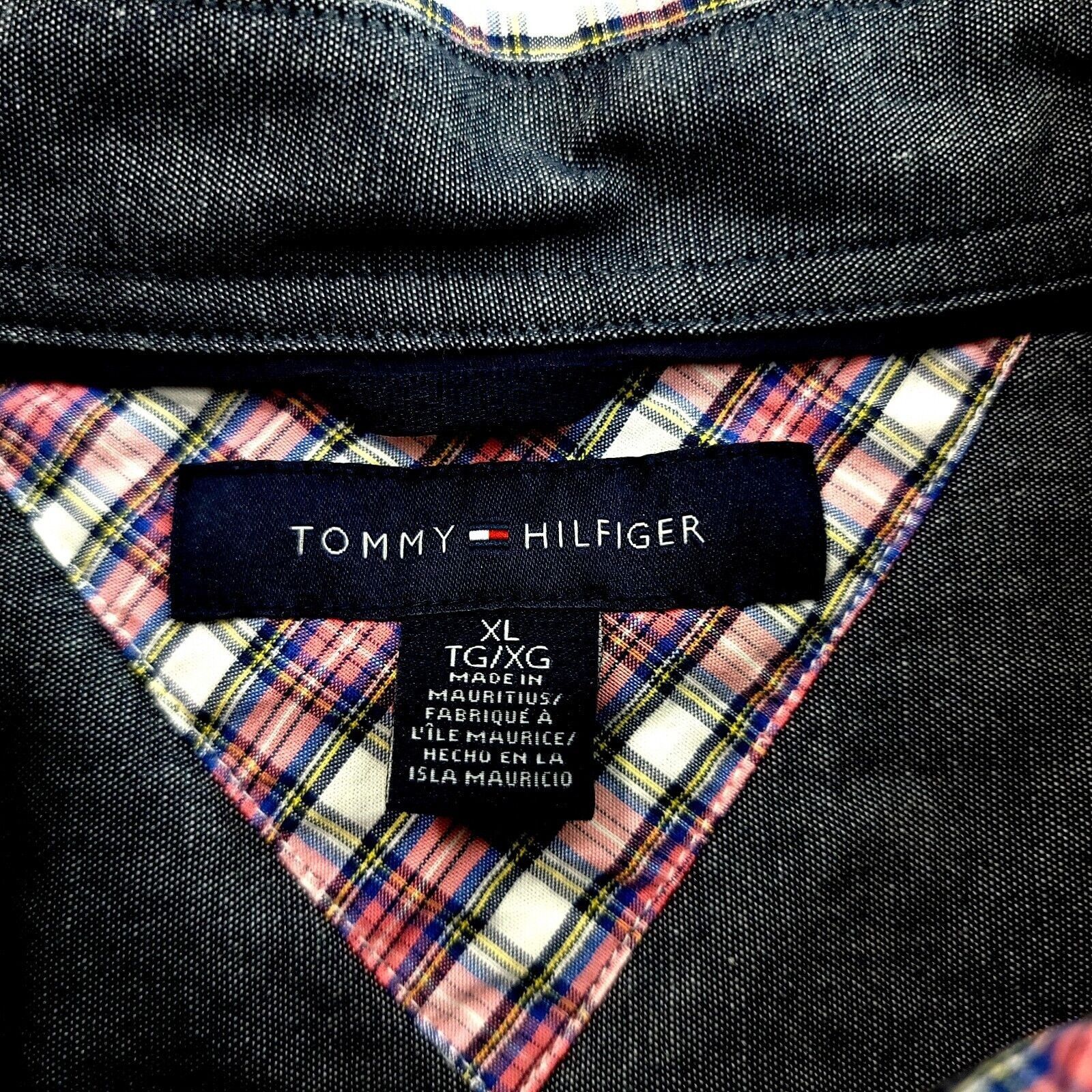 Tommy Hilfiger Tommy Hilfiger Blue Pink Plaid XL Collard Pocket Front Butto Size US XL / EU 56 / 4 - 8 Thumbnail