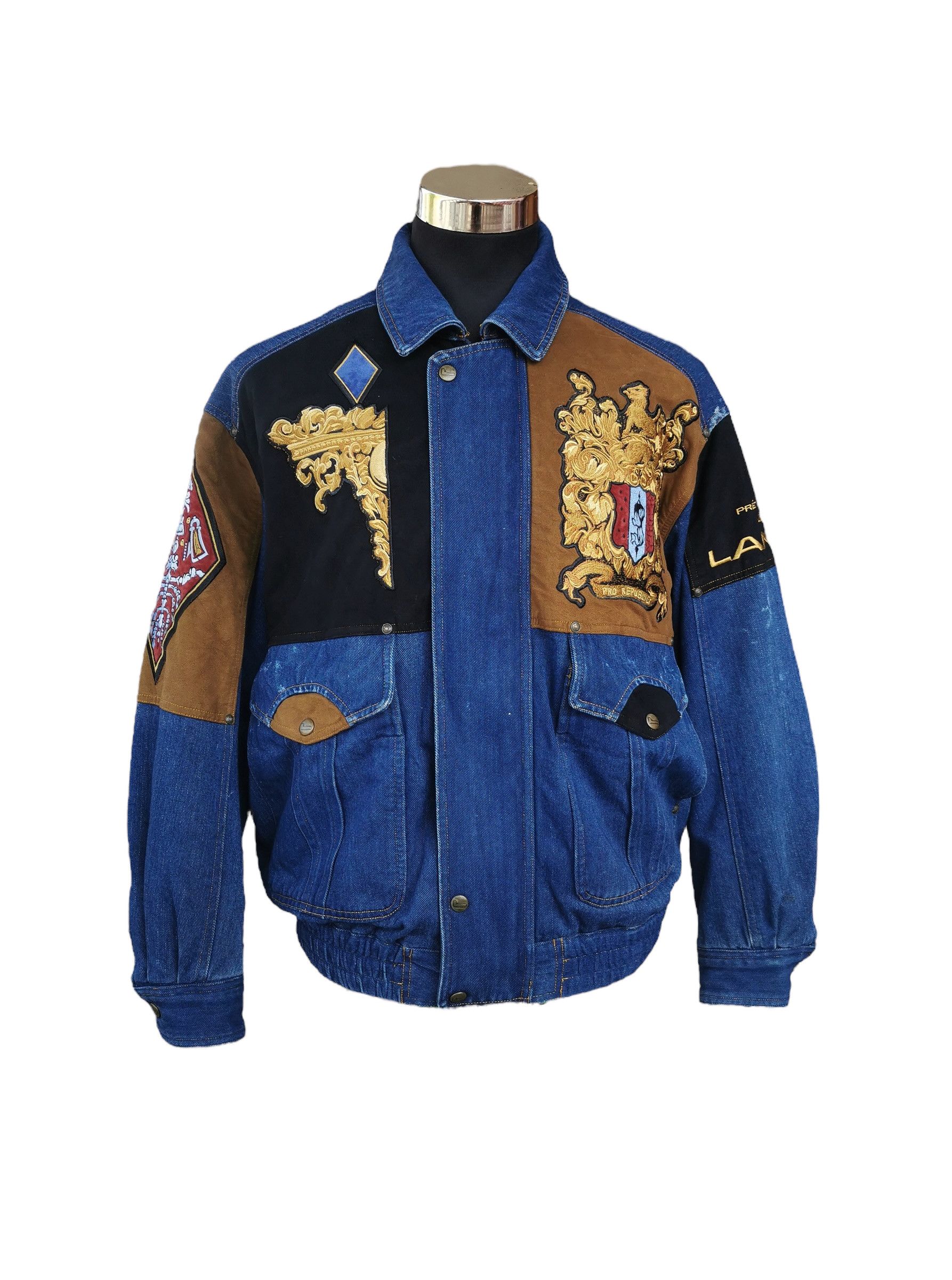 Japanese Brand × Lancel × Vintage Vintage Lancel Paris Embroidery Patchwork Denim Jacket Size US L / EU 52-54 / 3 - 10 Thumbnail