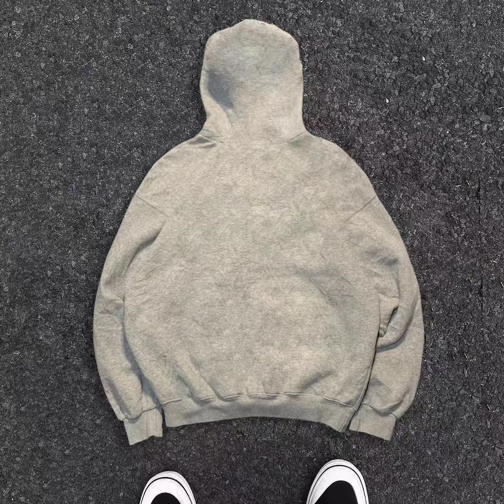 Japanese Brand × Vintage Gray washed retro letter print loose hoodie Size US L / EU 52-54 / 3 - 2 Thumbnail