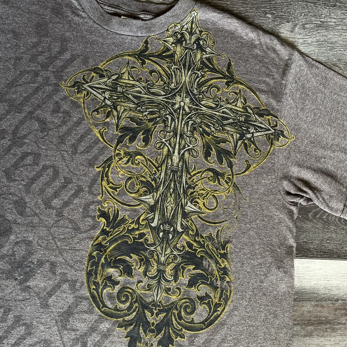 Affliction Vintage Y2K Affliction Style Big Cross Graphic Logo T Shirt Size US XL / EU 56 / 4 - 3 Thumbnail