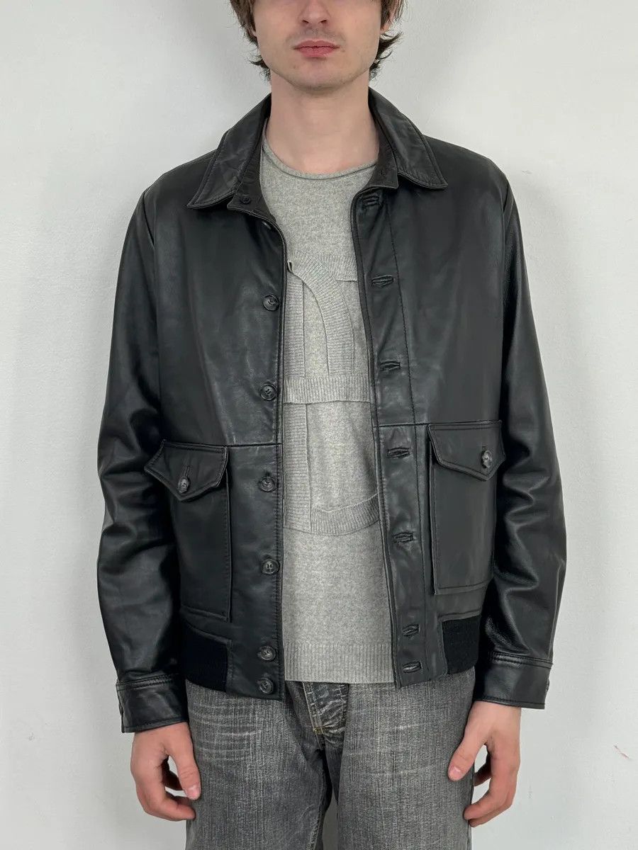 A.P.C. A.P.C. Black Buttoned Leather Minimalist Jacket Size US M / EU 48-50 / 2 - 2 Thumbnail