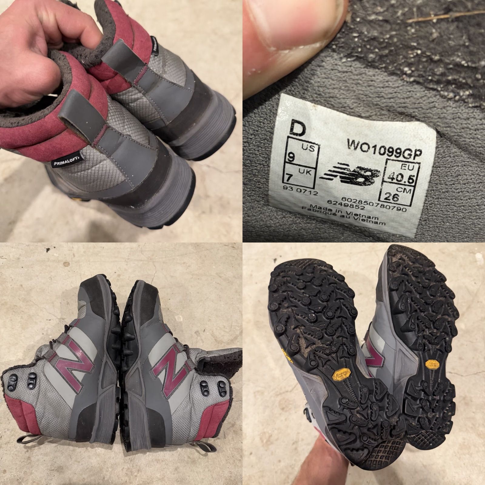 New Balance NEW BALANCE Womens Nb1099 Primaloft Trail Boots Size 9D Grey Vibram Sole Snow Boot Outdoor Hiking Womens Boots Size US 7 / IT 37 - 8 Thumbnail