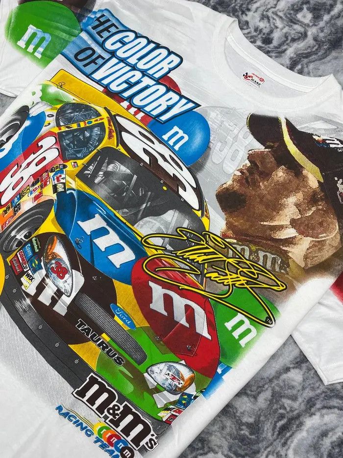 Vintage Chase Elliott Sadler M&M Nascar Racing T-Shirt AOP 2005 Size US XL / EU 56 / 4 - 2 Thumbnail