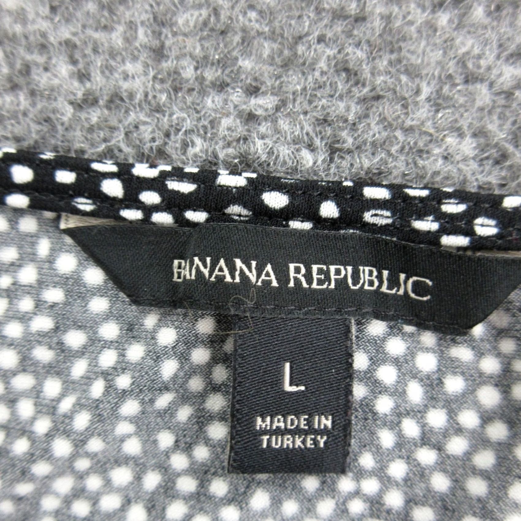 Banana Republic VINTAGE Banana Republic Blouse Womens L Black Polka Dot Ruched Tunic Top 3/4 Sleeve Size L / US 10 / IT 46 - 5 Thumbnail