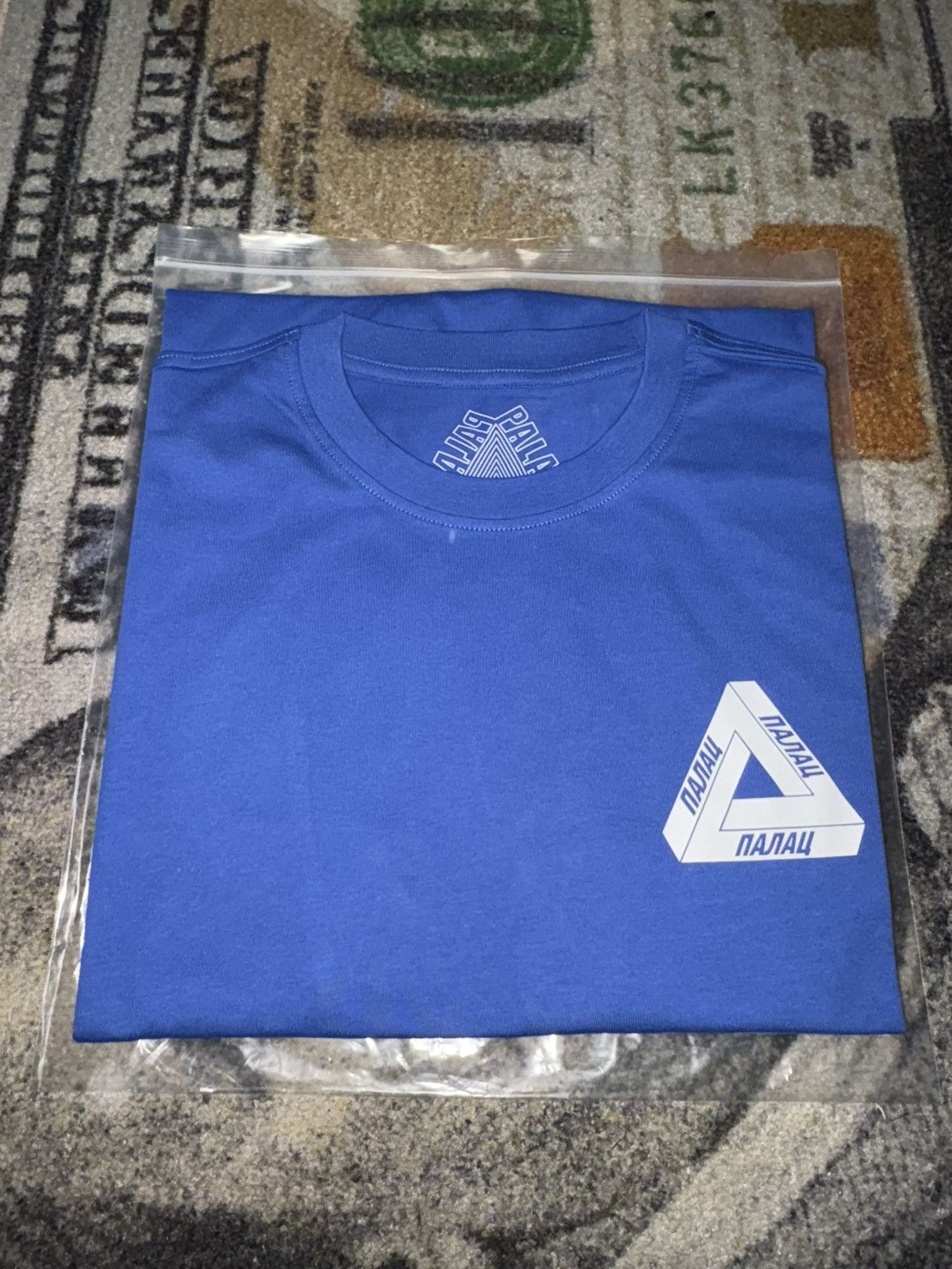 Palace Ukraine Tri Lingual T-Shirt Blue