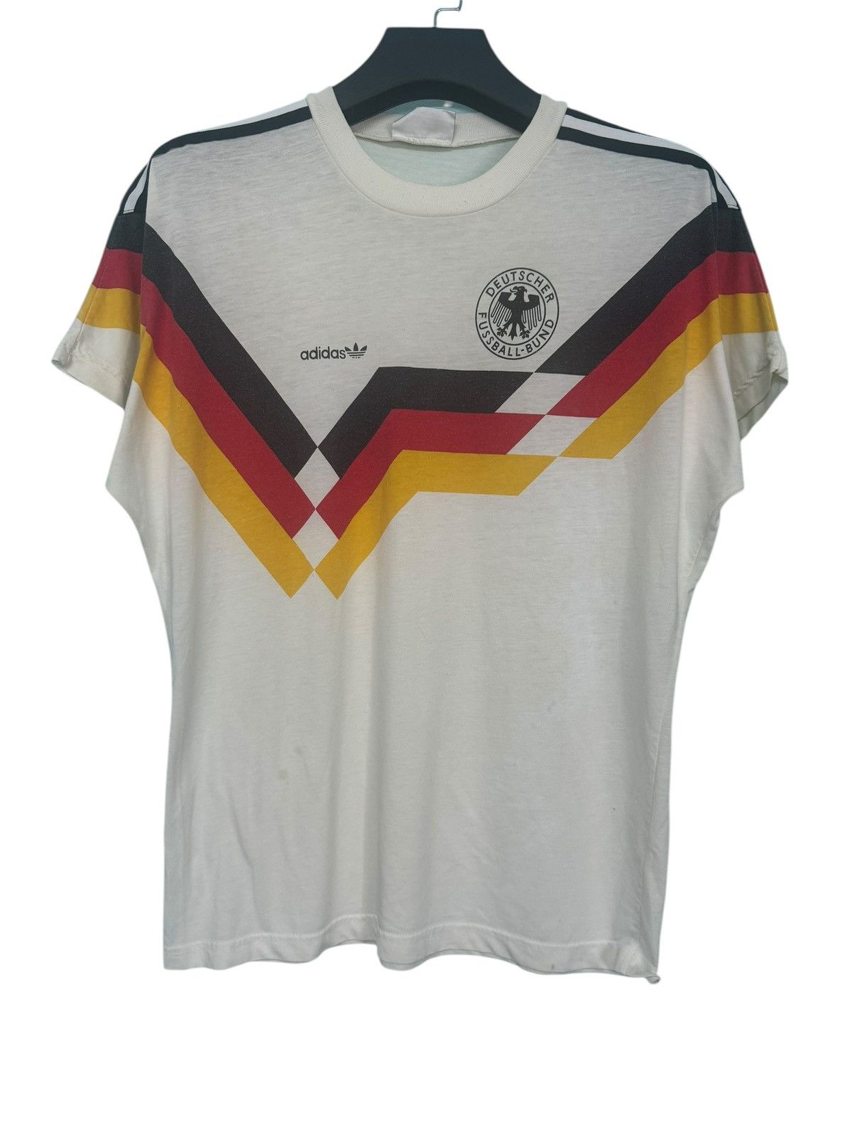 Vintage 💥 VINTAGE 90s ADIDAS GERMANY FOOTBALL TSHIRT Size US L / EU 52-54 / 3 - 1 Thumbnail