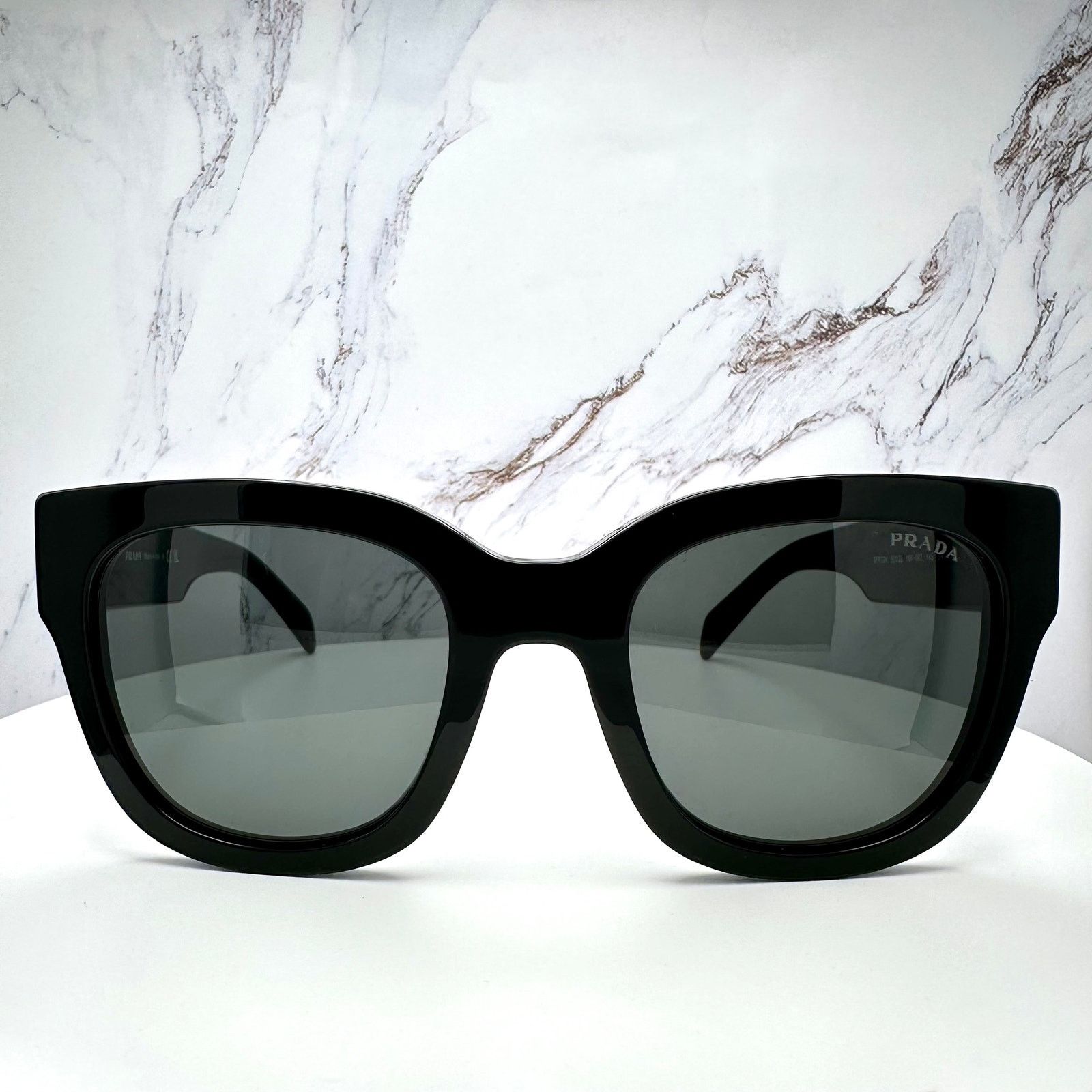 Prada New PRADA Sunglasses Black Square Acetate Grey Lens Size ONE SIZE - 4 Thumbnail